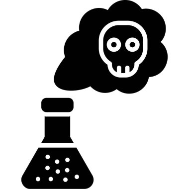 Kafatası ve bir şişe sıvı.