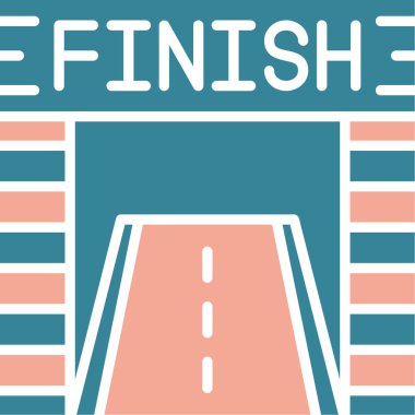 Bitiş çizgisine simge vektör çizim