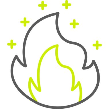 ateş yakma simgesi ana hat biçiminde