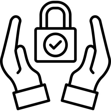 asma kilit ikon vektör çizimi