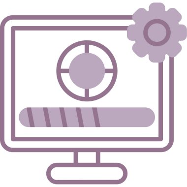 Bilgisayar monitörü. Web simgesi basit illüstrasyon