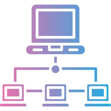 Bilgisayar simgesi. Web için basit teknoloji konsept vektör simgeleri çizimi
