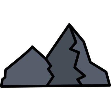 Dağ. Web simgesi basit illüstrasyon