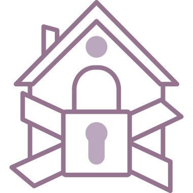 ev anahtarı kilidi simgesi ana hat biçiminde