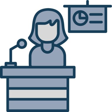 Konferans. Web simgesi basit tasarım