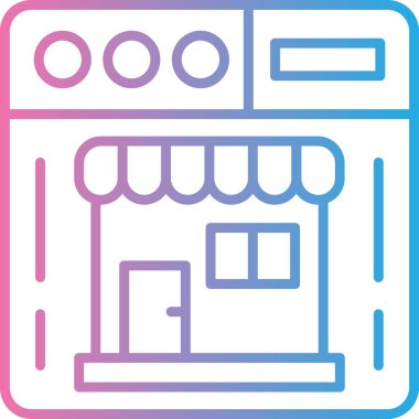 dükkan simgesi, vektör illüstrasyonu