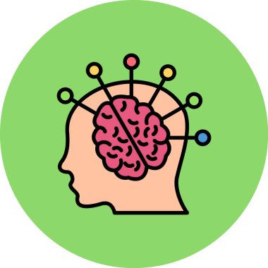 İnsan kafalı beyin. resimleme tasarımı.