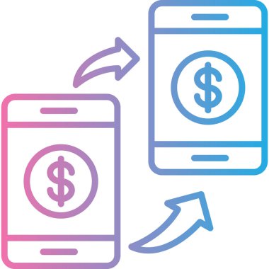 Para simgesiyle cep telefonunun vektör illüstrasyonu