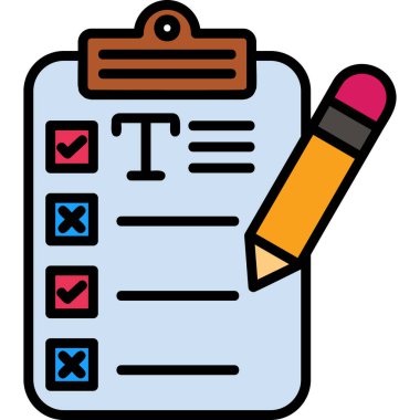 Kontrol listesi panosu simgesi, vektör tasarımı