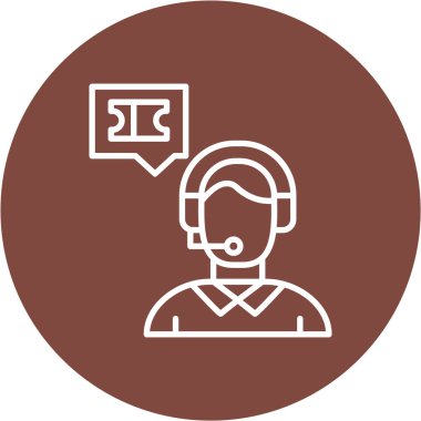 Müşteri servisi. Web simgesi basit illüstrasyon