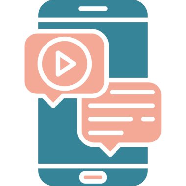 Konuşma baloncukları olan akıllı telefon vektör illüstrasyon tasarımı