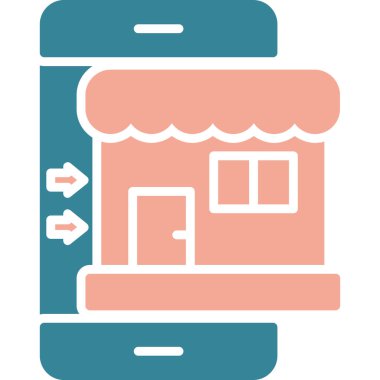 Çevrimiçi iş. Web simgesi basit illüstrasyon