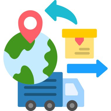 dağıtım haritası lojistik simgesi