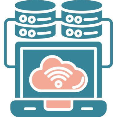 Bulut hesaplama teknolojisi tasarımı, vektör illüstrasyonu 10 grafiklik