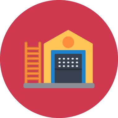 Bina. Web simgesi basit illüstrasyon