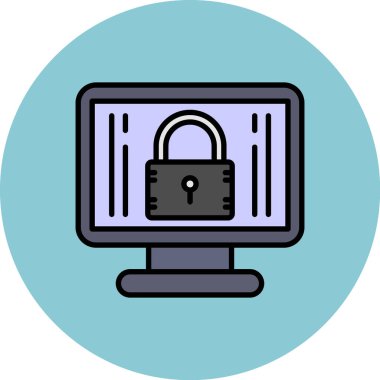 İnternet güvenlik simgesi. taslak internet kilidi vektör rengi düz izole