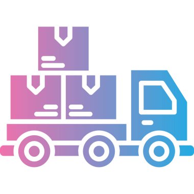 dağıtım van simgesi vektör illüstrasyonu