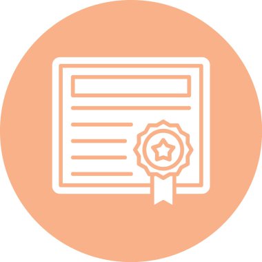 Sertifika ikonu vektör illüstrasyonu