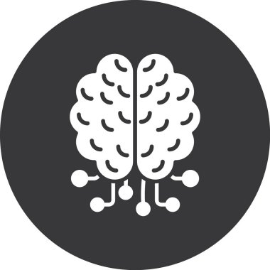 Beyin simgesinin vektör illüstrasyonu