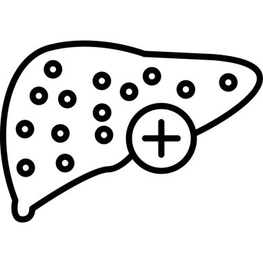 Karaciğer simgesi, vektör illüstrasyonu