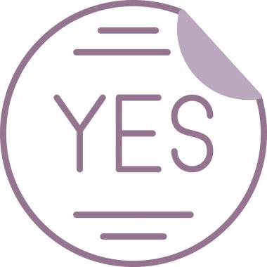 evet web simgesi, basit vektör illüstrasyonu