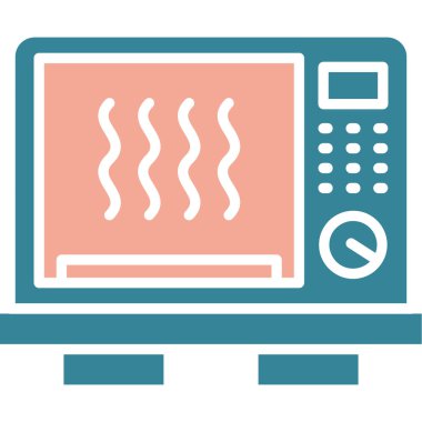 Mikrodalga fırın ikonu. Vektör illüstrasyonu