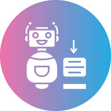 Bot Simgesi, Basit Renk Vektörü İllüstrasyonu