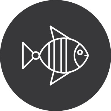 balık simgesi vektör illüstrasyonu