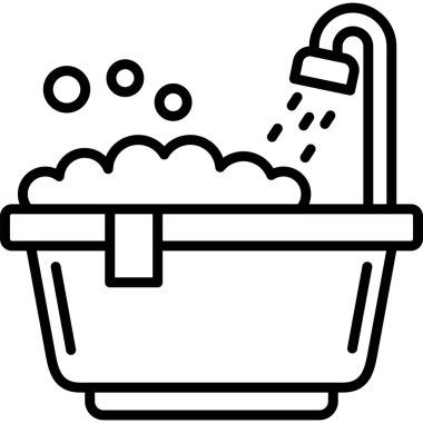 çamaşır kovası simgesi, vektör illüstrasyonu