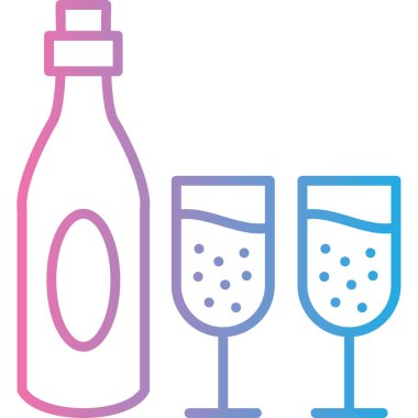 Bir bardak şampanyanın vektör çizimi