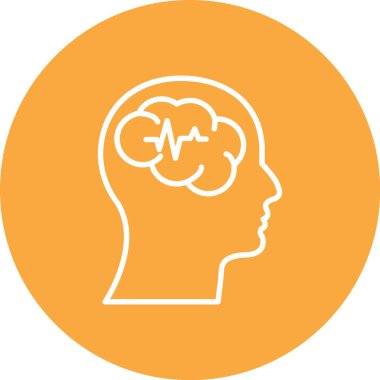 Beyin simgesi, vektör illüstrasyonu