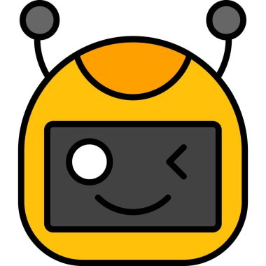 Mutlu bir robotun vektör çizimi