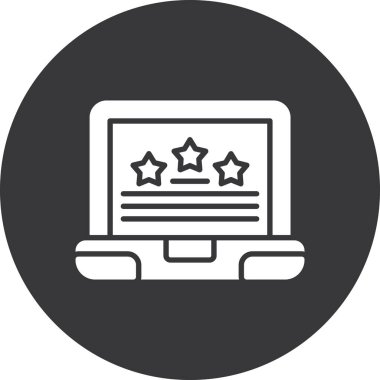 İnternet değerlendirme simgesi. Beyaz arkaplanda izole edilmiş web tasarımı için web derecelendirme vektör simgesinin basit çizimi