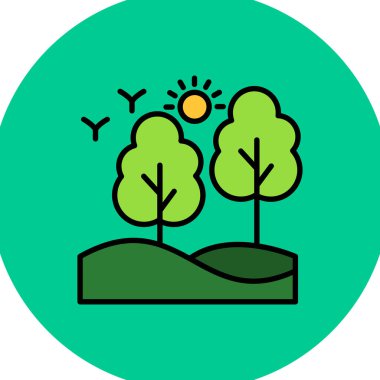 güzel yay ağacı vektör çizgisi simgesi