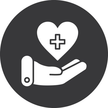 Kalp bakım vektör simgesi