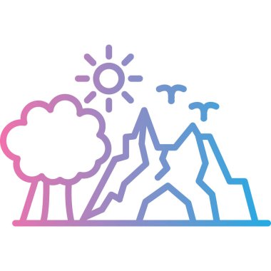 Vektör dağ simgesi, vektör, illüstrasyon