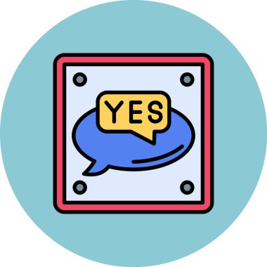 evet moda tarzında izole edilmiş arkaplan simgesi