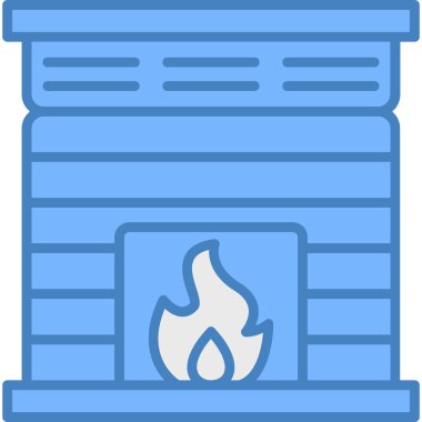 Şömine. Web simgesi basit illüstrasyon