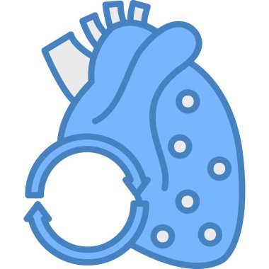 Kalp tıbbi maske simgesi, satır biçimi