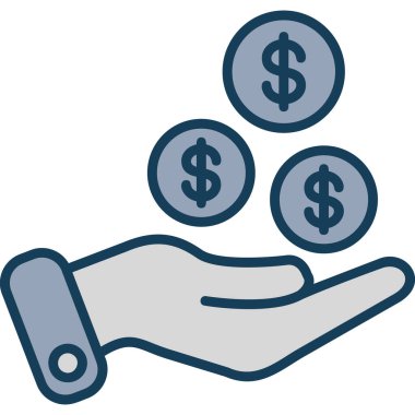 Dolar sikke vektör illüstrasyon tasarımı ile el