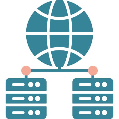 ağ bağlantısı düz simgesi, vektör, illüstrasyon