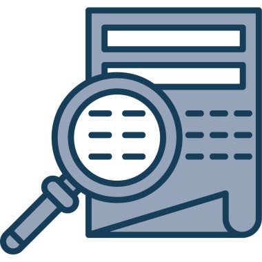 Belgeler ve vektör illüstrasyonlu büyüteç