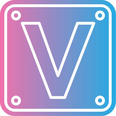 V Harfi logo tasarım şablonu ögeleri