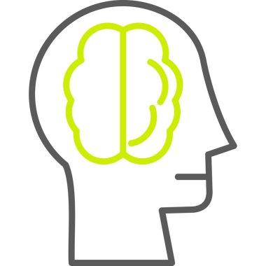 Beyin. Web simgesi basit illüstrasyon