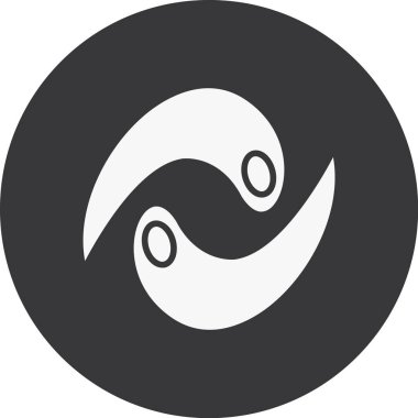 Çemberdeki vektör modern simgesi