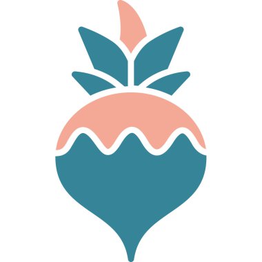 Tek bir şeftali simgesinin vektör çizimi