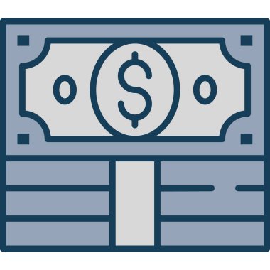 Dolar banknot ikonu. Basit tasarım