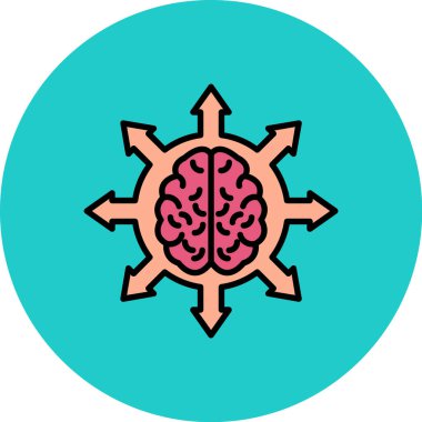 İnsan beyni ikon vektör illüstrasyonu