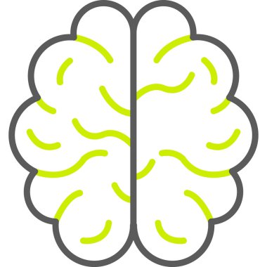 Beyin. Web simgesi basit illüstrasyon