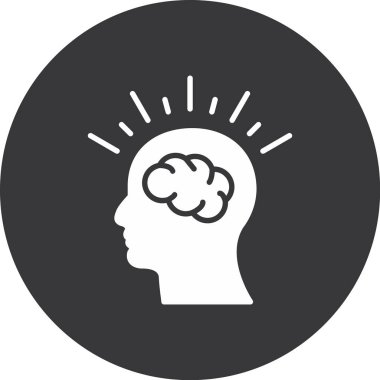 Beyin. Web simgesi basit tasarım